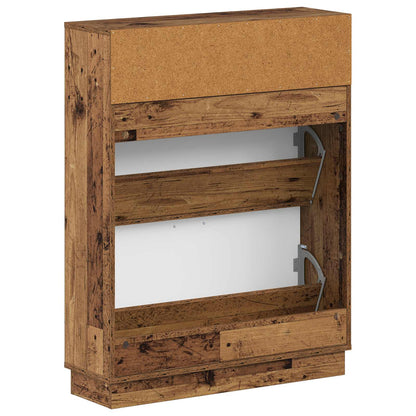 Schoenenkast HOORN 78 x 24 x 100 cm Bewerkt hout Oud hout