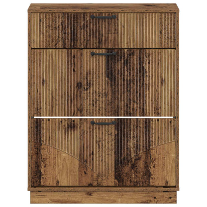 Schoenenkast HOORN 78 x 24 x 100 cm Bewerkt hout Oud hout