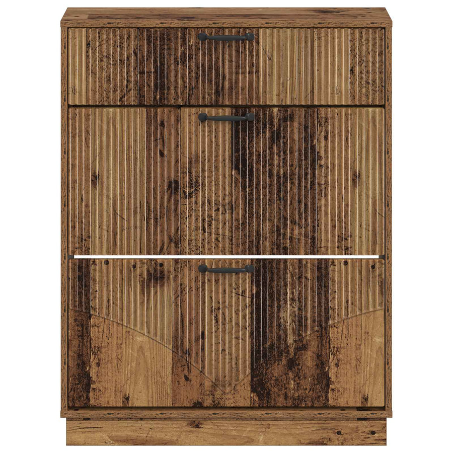 Schoenenkast HOORN 78 x 24 x 100 cm Bewerkt hout Oud hout