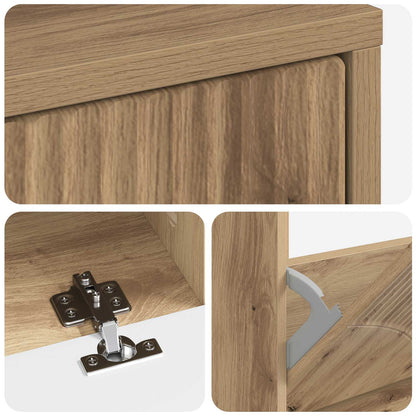 Schoenenkast HOORN 78 x 24 x 100 cm Bewerkt hout