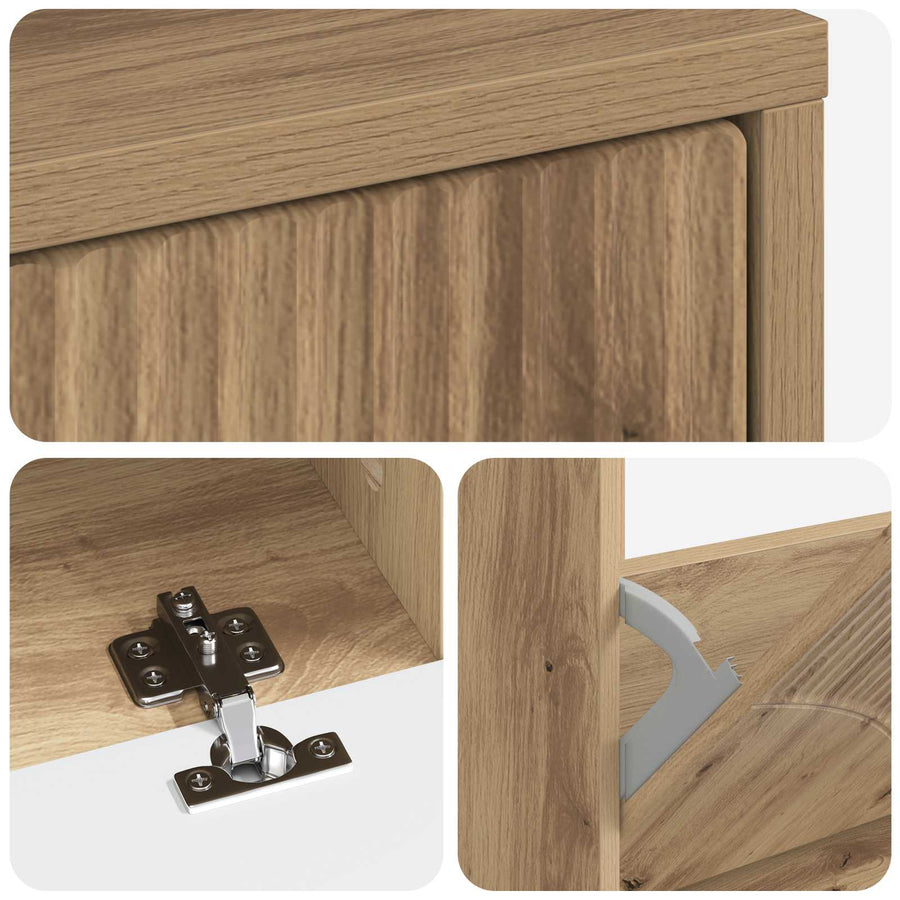 Schoenenkast HOORN 78 x 24 x 100 cm Bewerkt hout