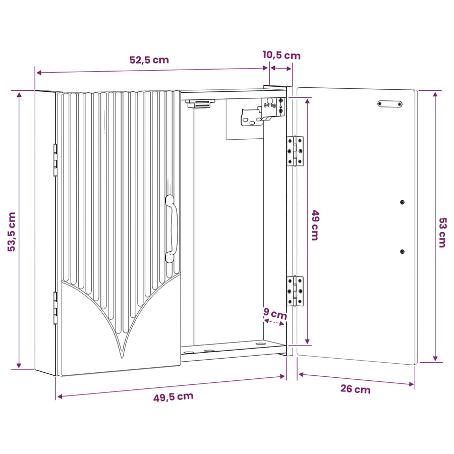Dartbord Kabinet HOORN Wit 52,5 x 10,5 x 53,5 cm Bewerkt hout