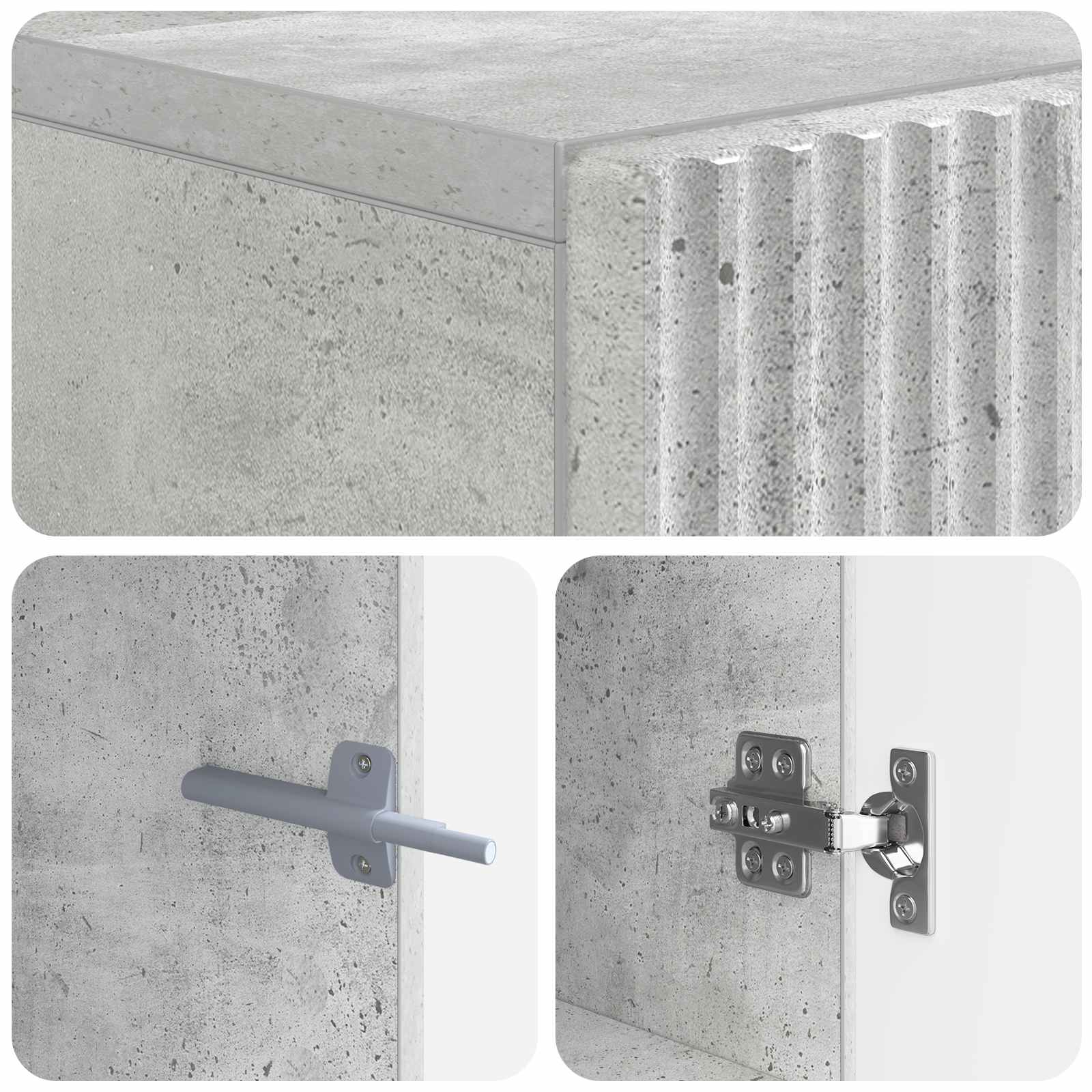 Tv-meubel Betongrijs Bewerkt hout