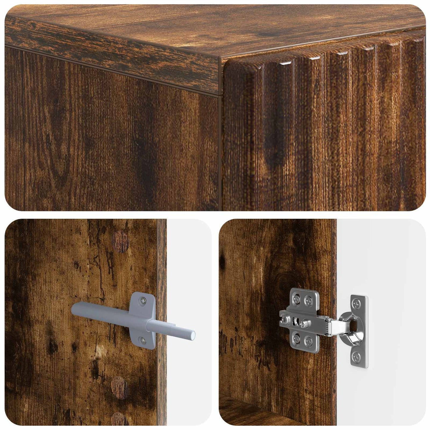 Tv-meubel Gerookt eiken Bewerkt hout