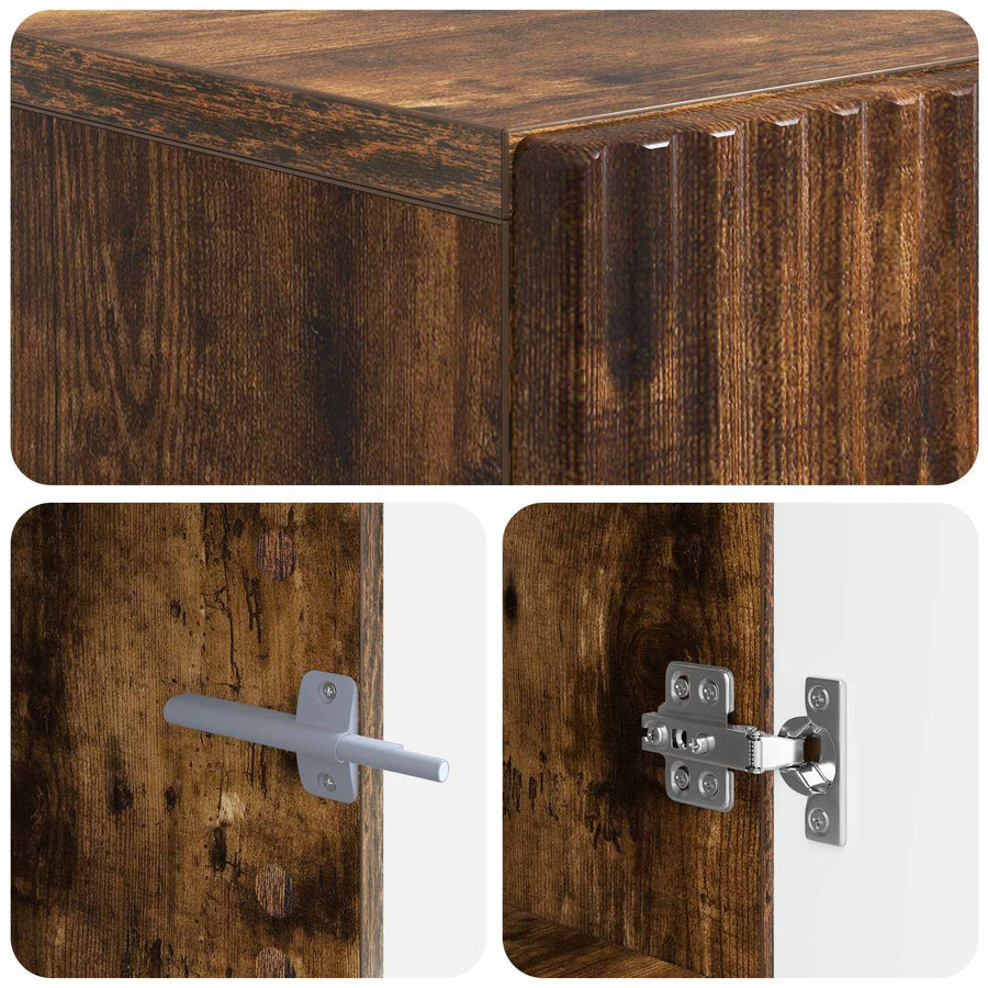 Tv-meubel Gerookt eiken Bewerkt hout