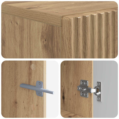 Tv-meubel Artisanaal eiken Bewerkt hout