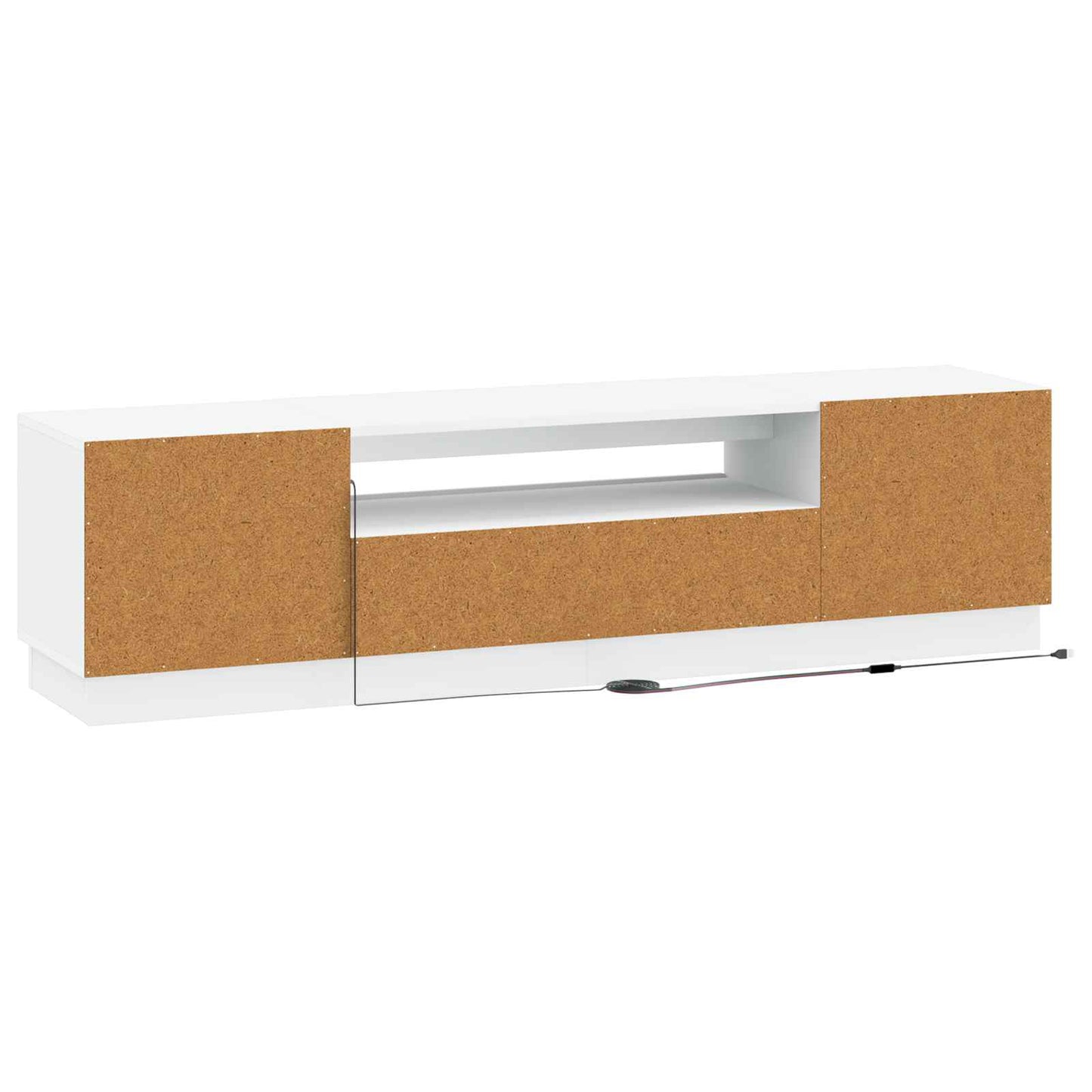 LED tv-meubel Wit Bewerkt hout