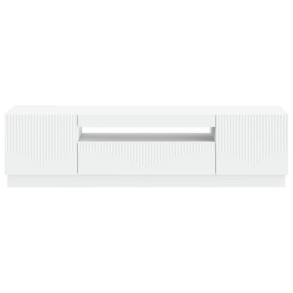 LED tv-meubel Wit Bewerkt hout