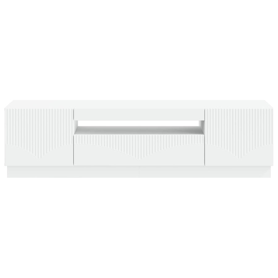 LED tv-meubel Wit Bewerkt hout