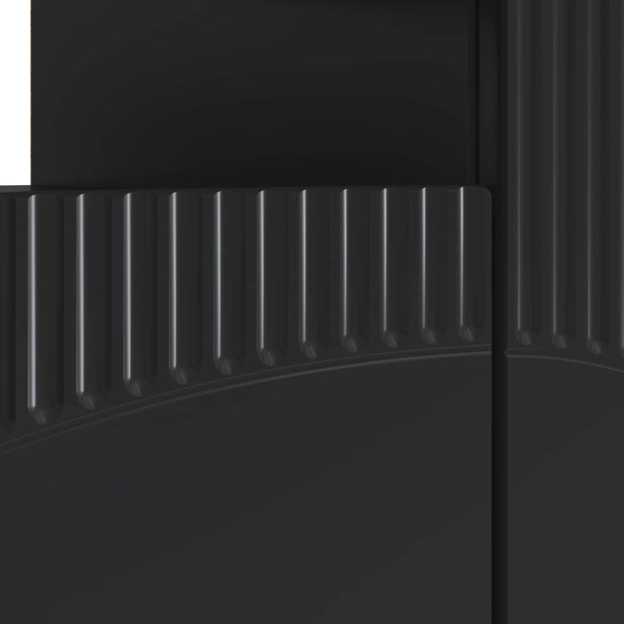 LED tv-meubel Zwart Bewerkt hout