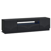 Tv-meubel zwart bewerkt hout met led