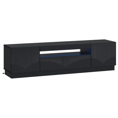 LED tv-meubel Zwart Bewerkt hout
