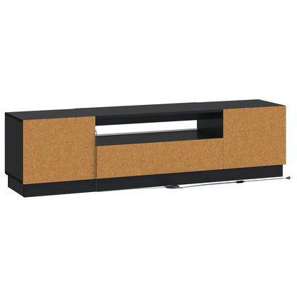 LED tv-meubel Zwart Bewerkt hout