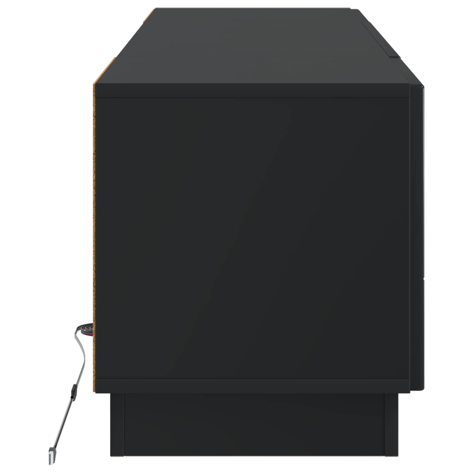 LED tv-meubel Zwart Bewerkt hout