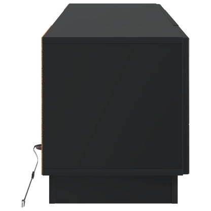 LED tv-meubel Zwart Bewerkt hout