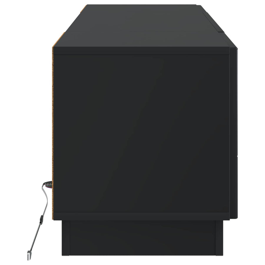 LED tv-meubel Zwart Bewerkt hout