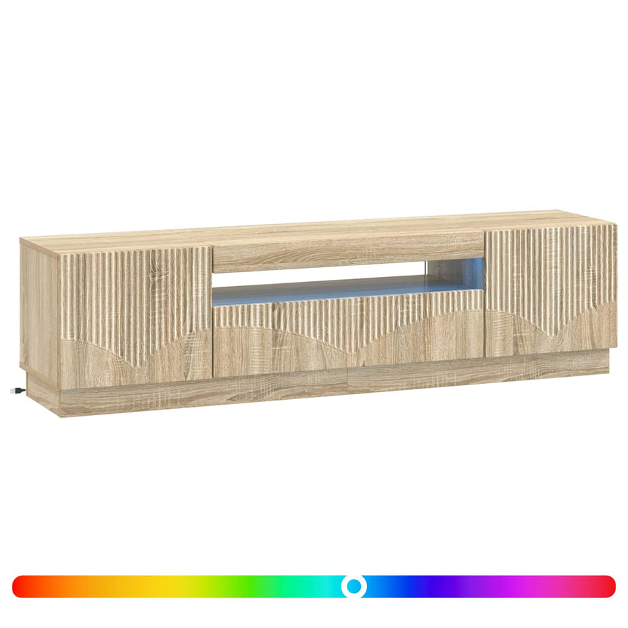 LED tv-meubel Sonoma Eiken Bewerkt hout