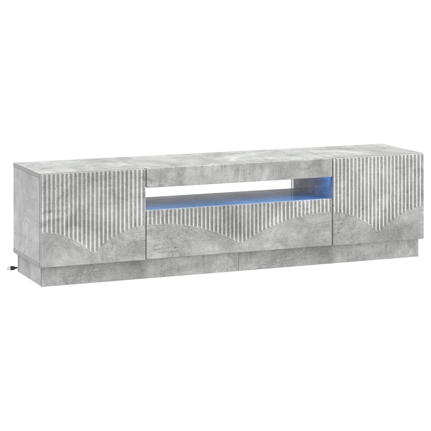 LED tv-meubel Betongrijs Bewerkt hout
