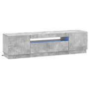 Tv-meubel betongrijs bewerkt hout led