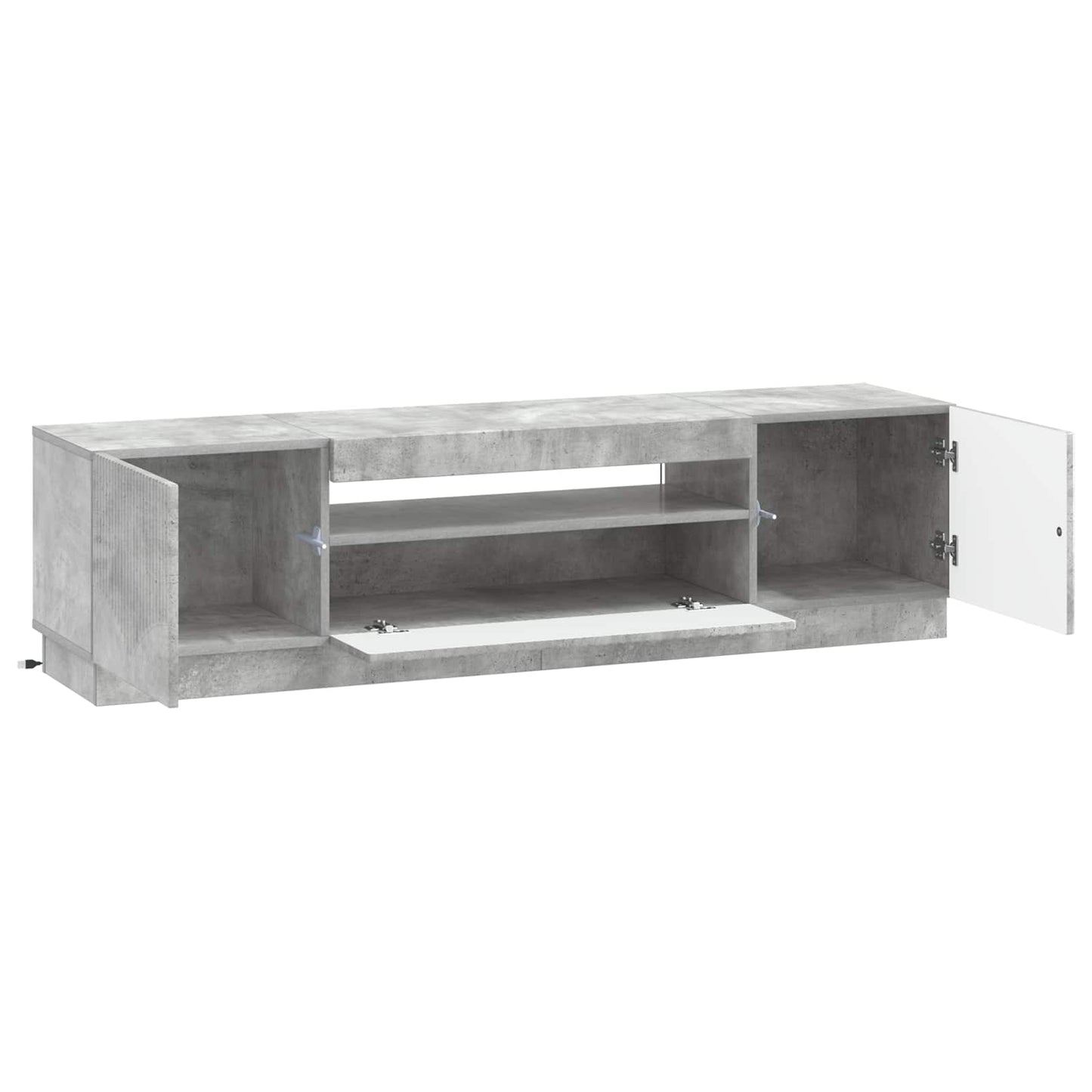LED tv-meubel Betongrijs Bewerkt hout