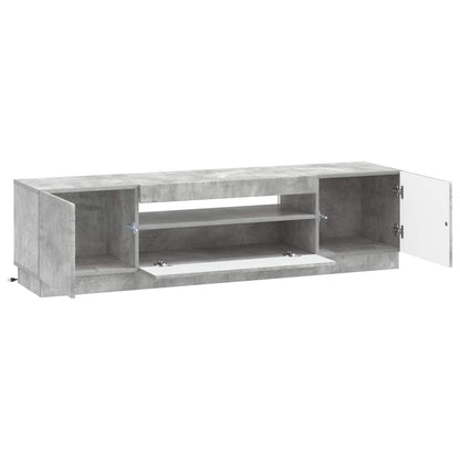 LED tv-meubel Betongrijs Bewerkt hout