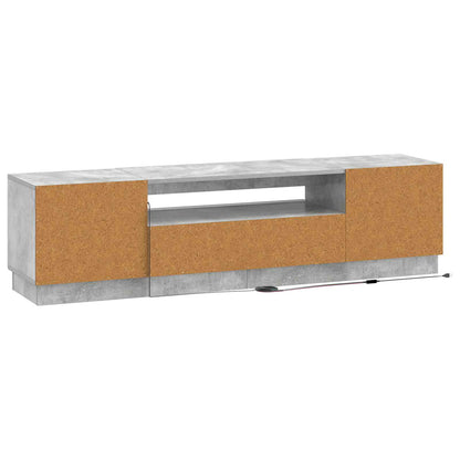 LED tv-meubel Betongrijs Bewerkt hout