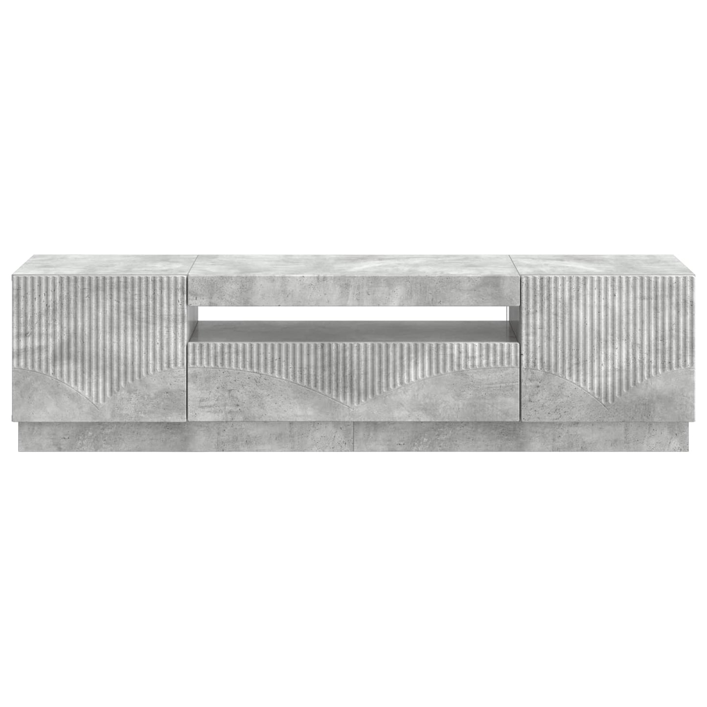 LED tv-meubel Betongrijs Bewerkt hout
