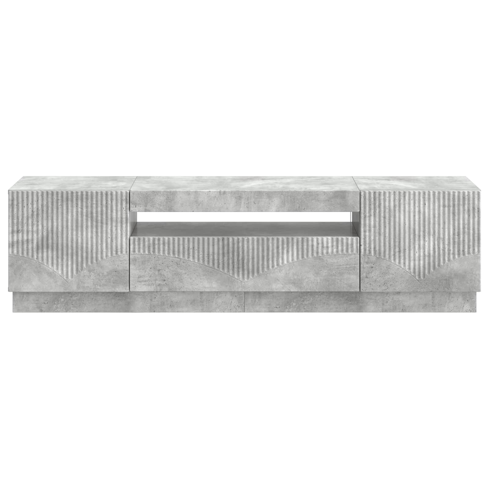 LED tv-meubel Betongrijs Bewerkt hout