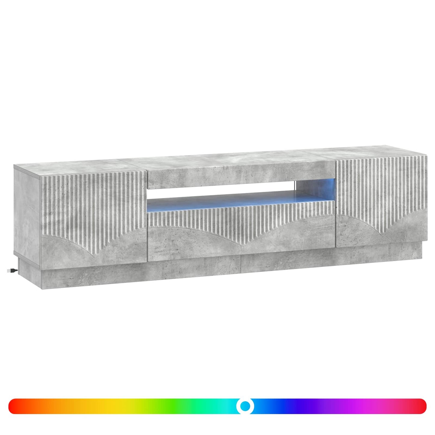LED tv-meubel Betongrijs Bewerkt hout
