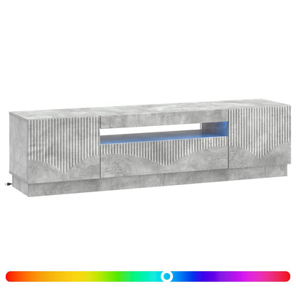 LED tv-meubel Betongrijs Bewerkt hout