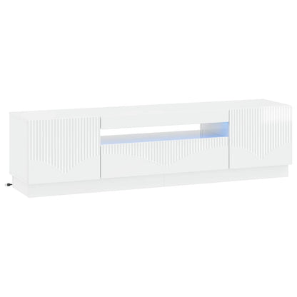 LED tv-meubel Hoogglans Wit Bewerkt hout