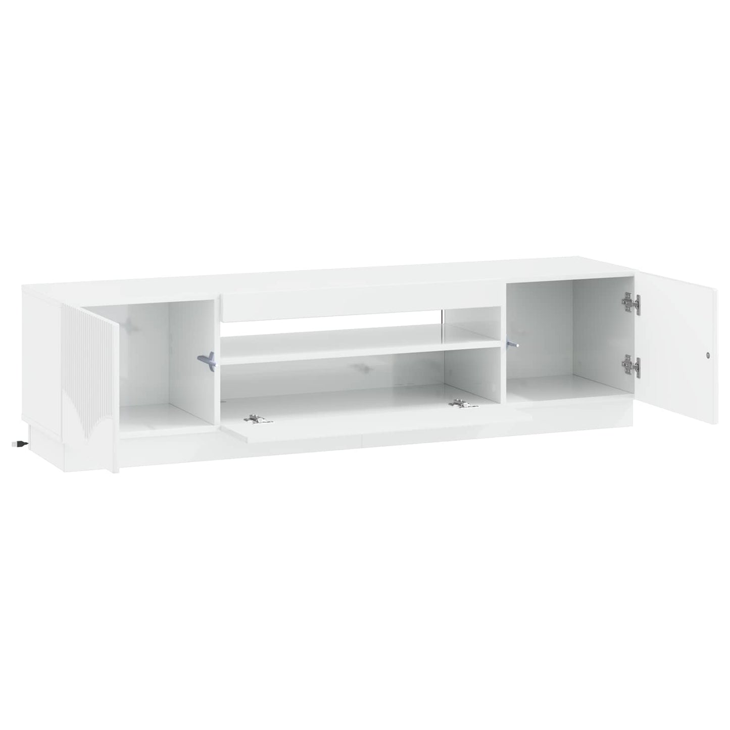 LED tv-meubel Hoogglans Wit Bewerkt hout