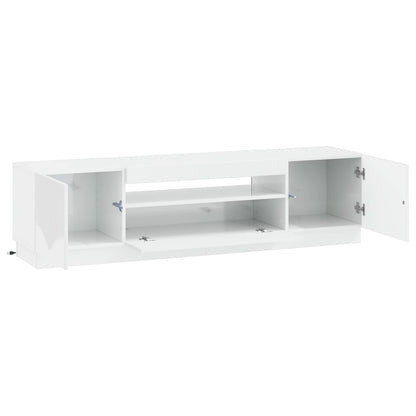 LED tv-meubel Hoogglans Wit Bewerkt hout