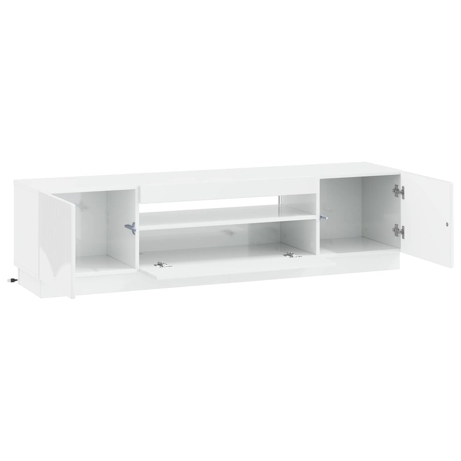 LED tv-meubel Hoogglans Wit Bewerkt hout