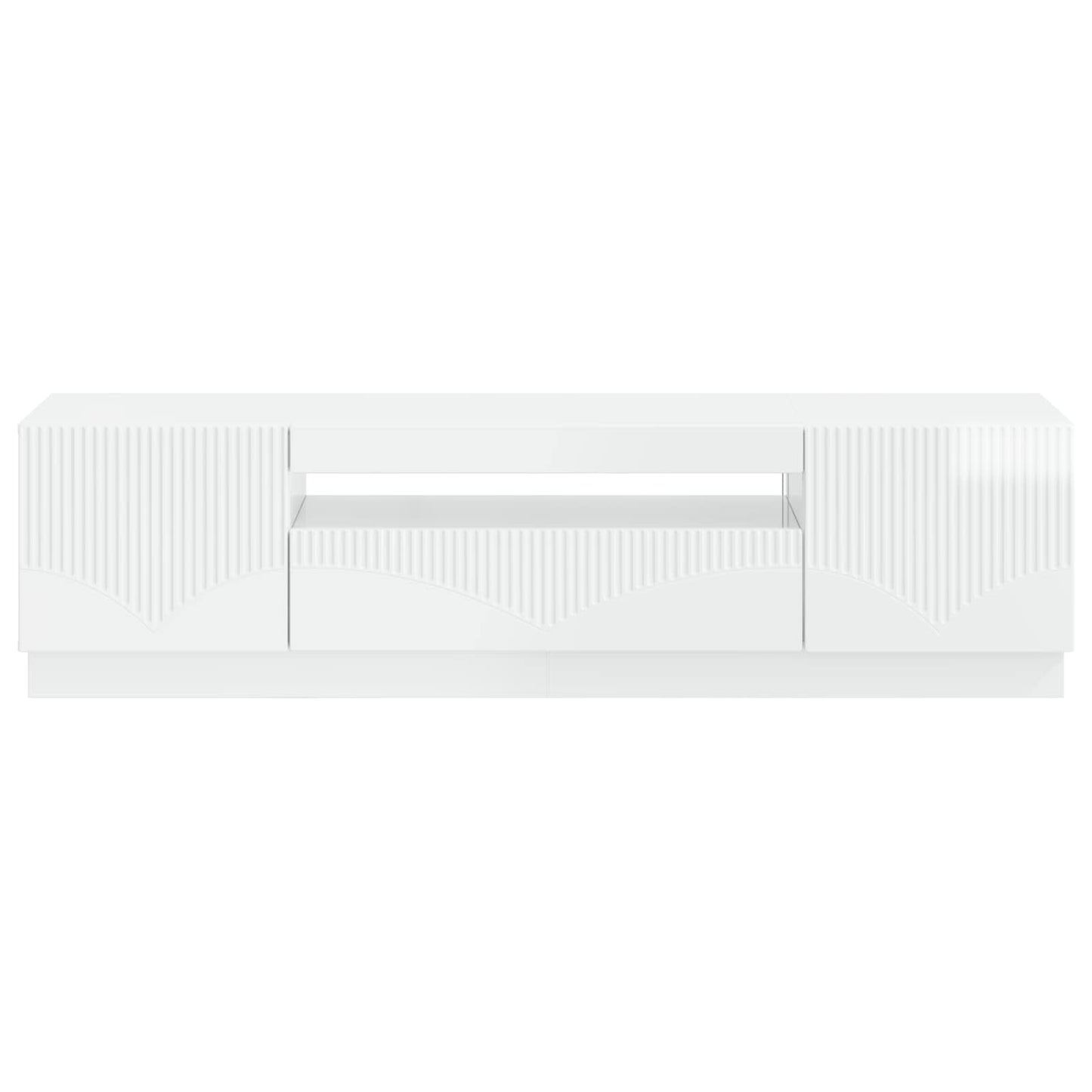 LED tv-meubel Hoogglans Wit Bewerkt hout
