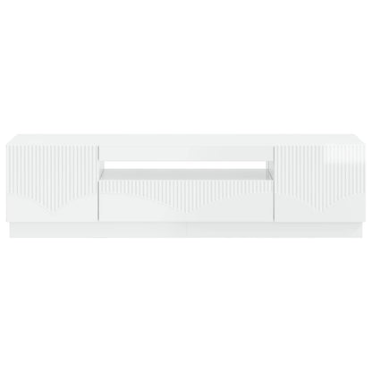 LED tv-meubel Hoogglans Wit Bewerkt hout