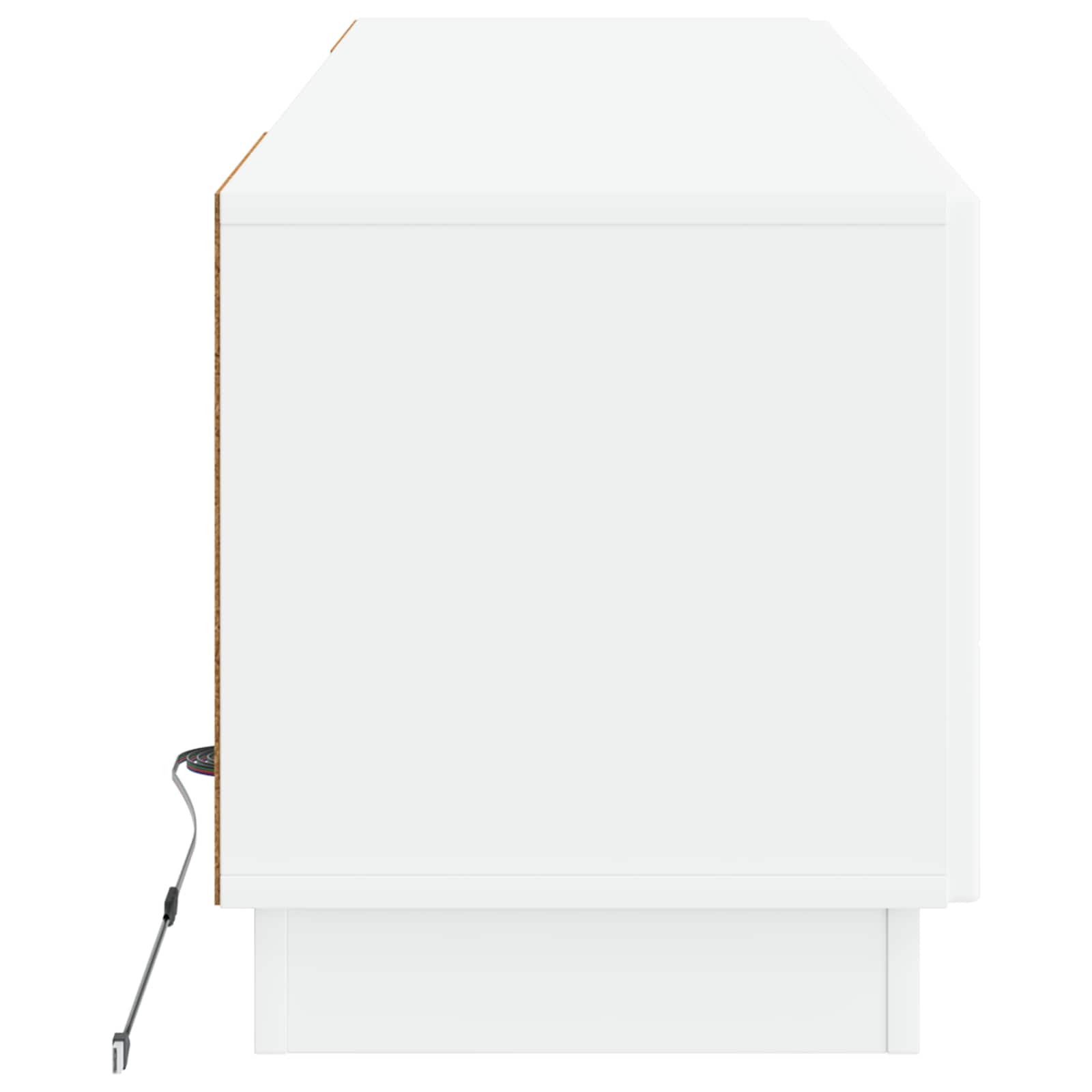 LED tv-meubel Hoogglans Wit Bewerkt hout