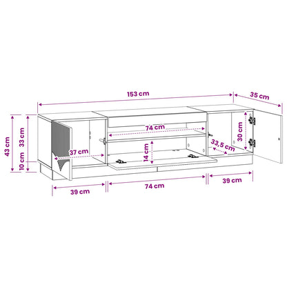 LED tv-meubel Hoogglans Wit Bewerkt hout