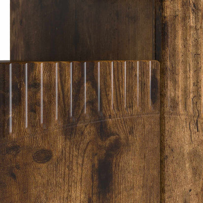 LED tv-meubel Gerookt eiken Bewerkt hout