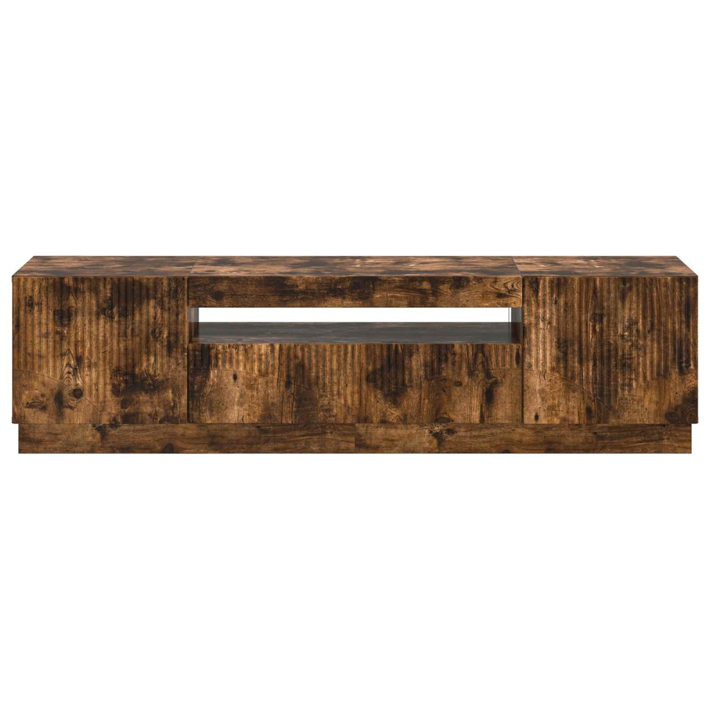 LED tv-meubel Gerookt eiken Bewerkt hout