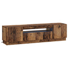 Tv-meubel bewerkt hout oud hout LED