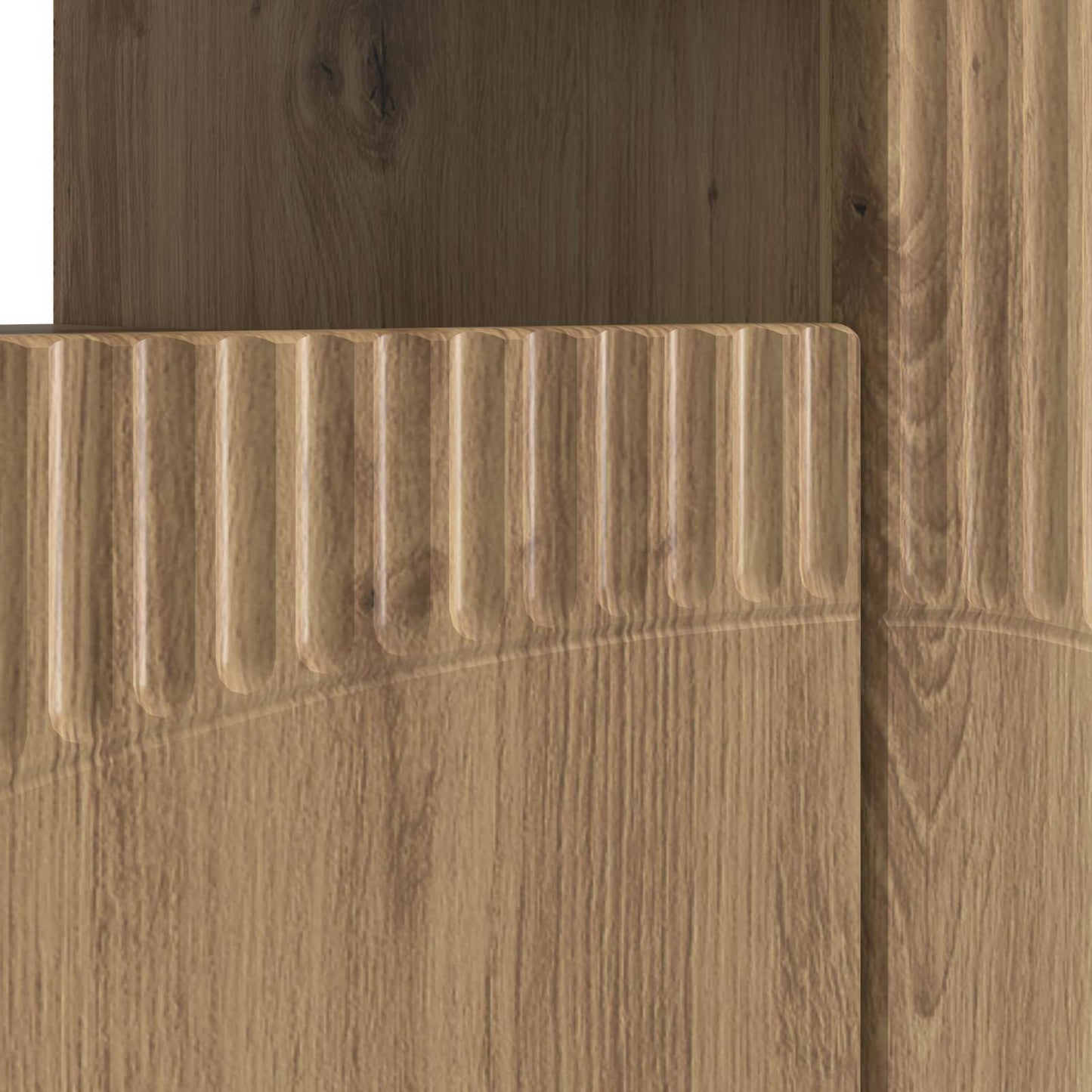 LED tv-meubel Artisanaal eiken Bewerkt hout