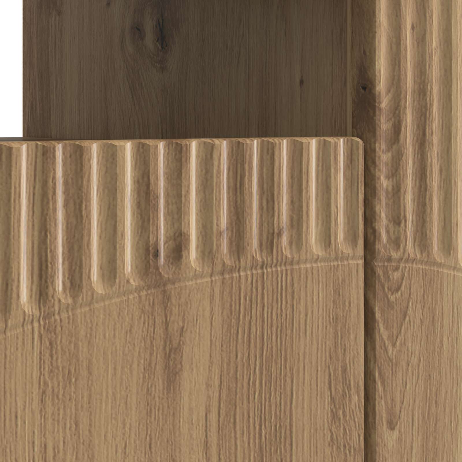 LED tv-meubel Artisanaal eiken Bewerkt hout