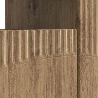 LED tv-meubel Artisanaal eiken Bewerkt hout