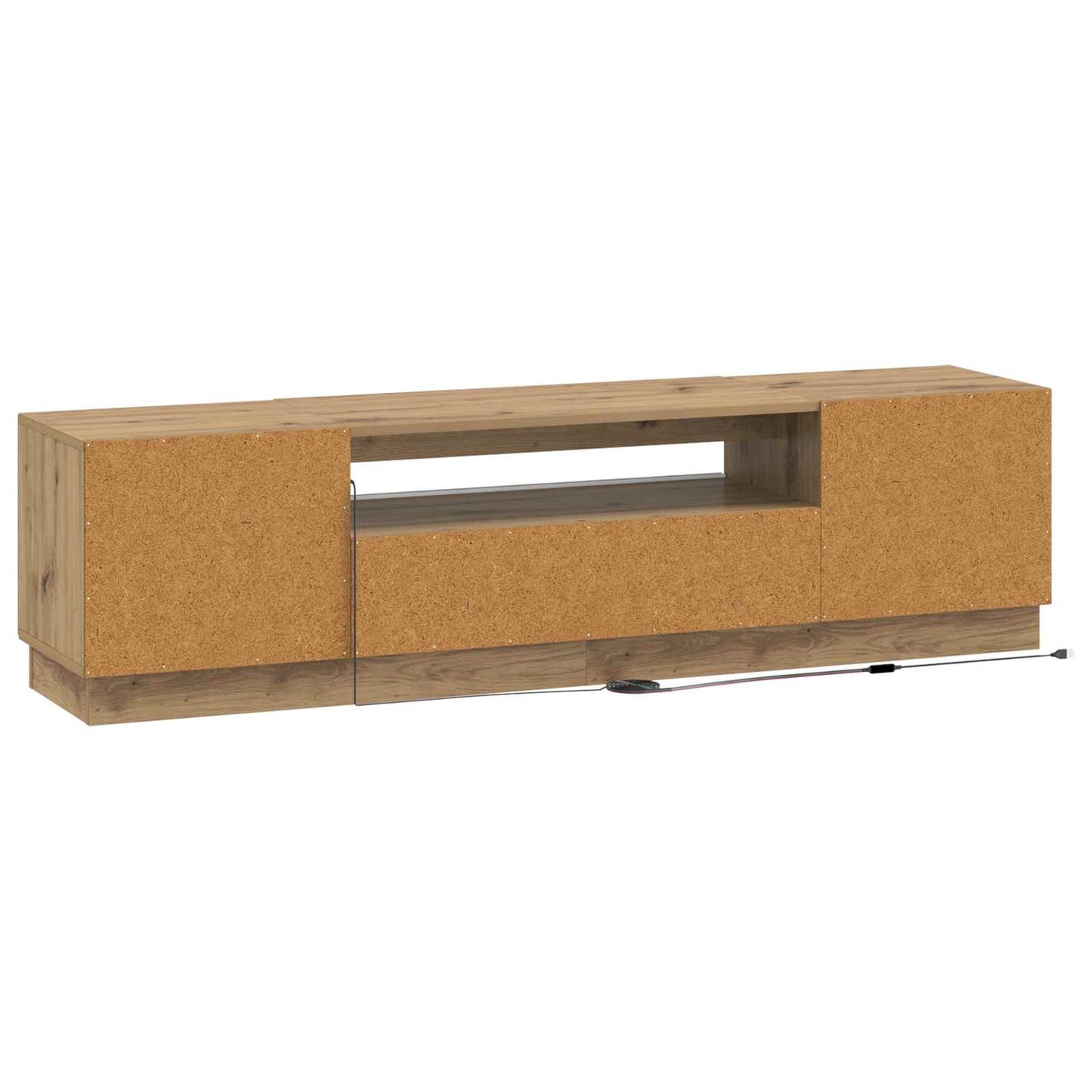 LED tv-meubel Artisanaal eiken Bewerkt hout
