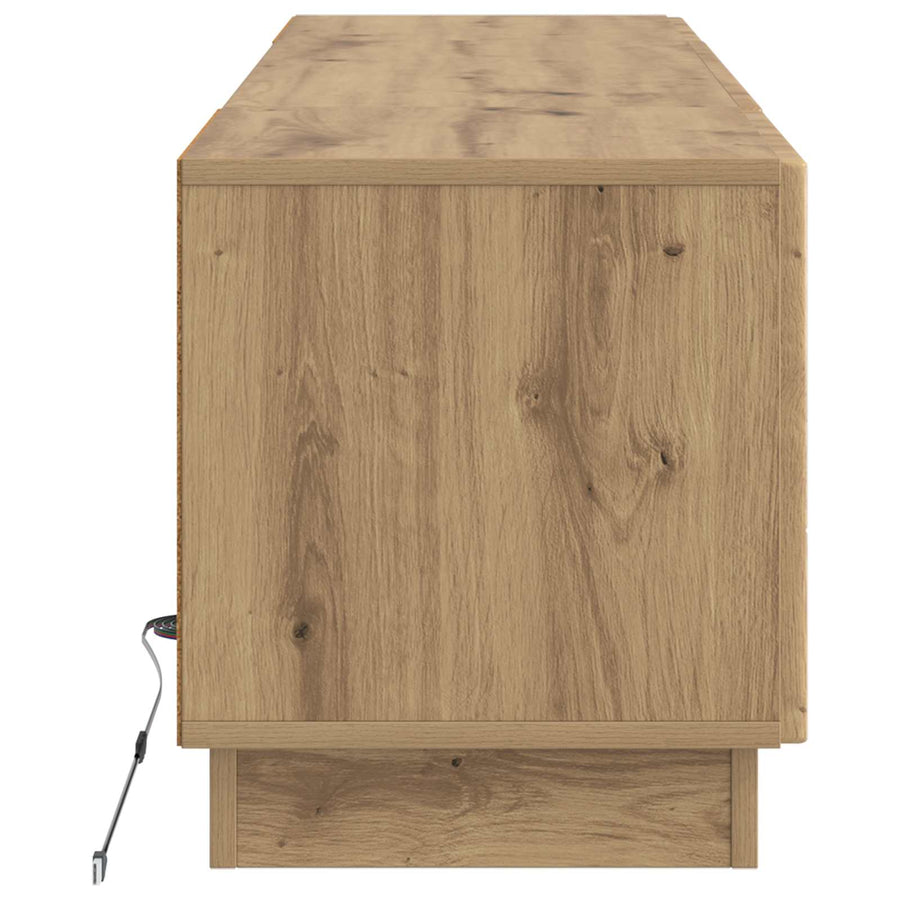 LED tv-meubel Artisanaal eiken Bewerkt hout