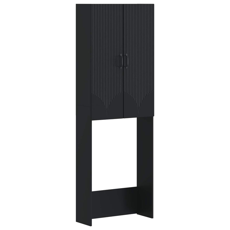 Toiletkast HOORN Zwart 66 x 25,5 x 190 cm Bewerkt hout