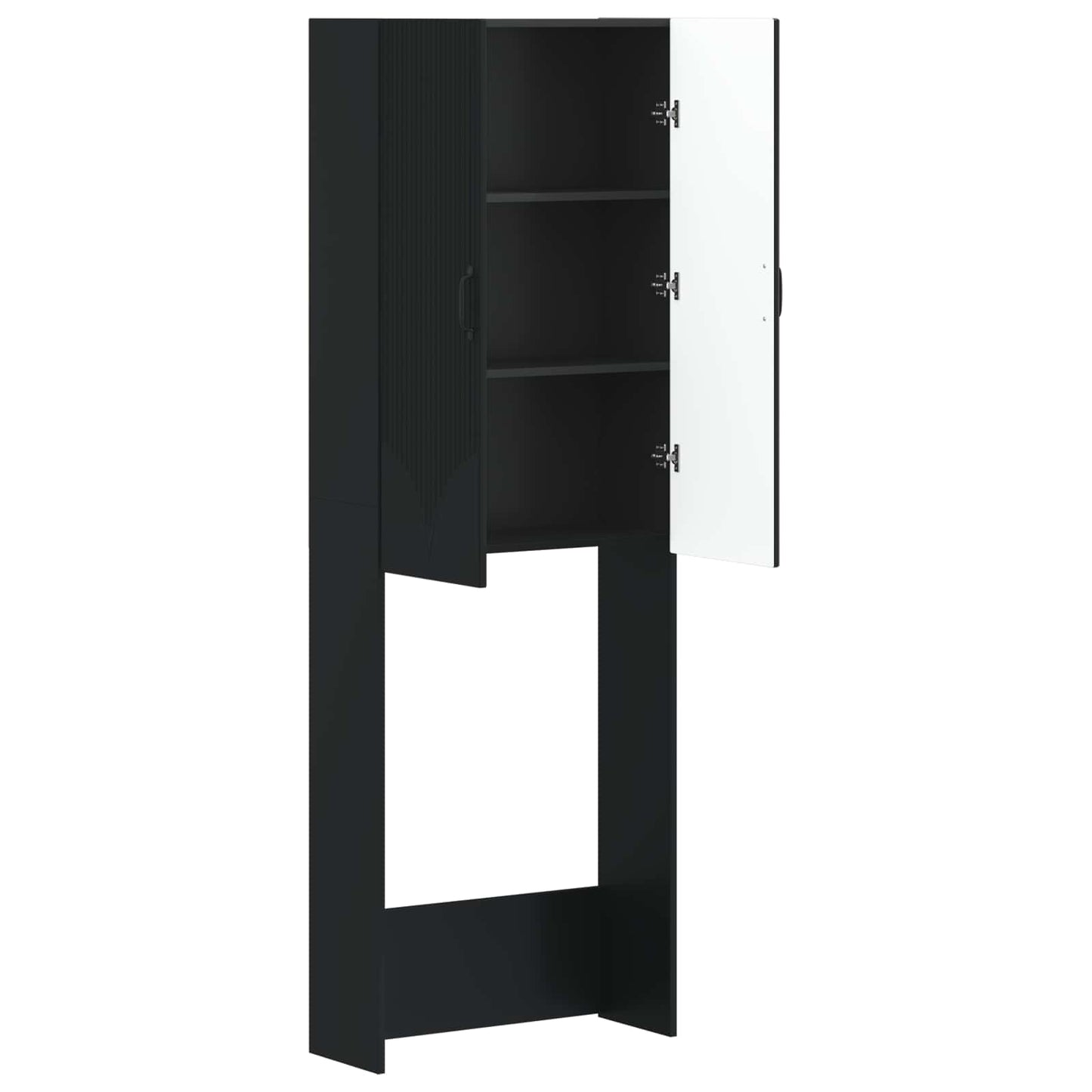 Toiletkast HOORN Zwart 66 x 25,5 x 190 cm Bewerkt hout