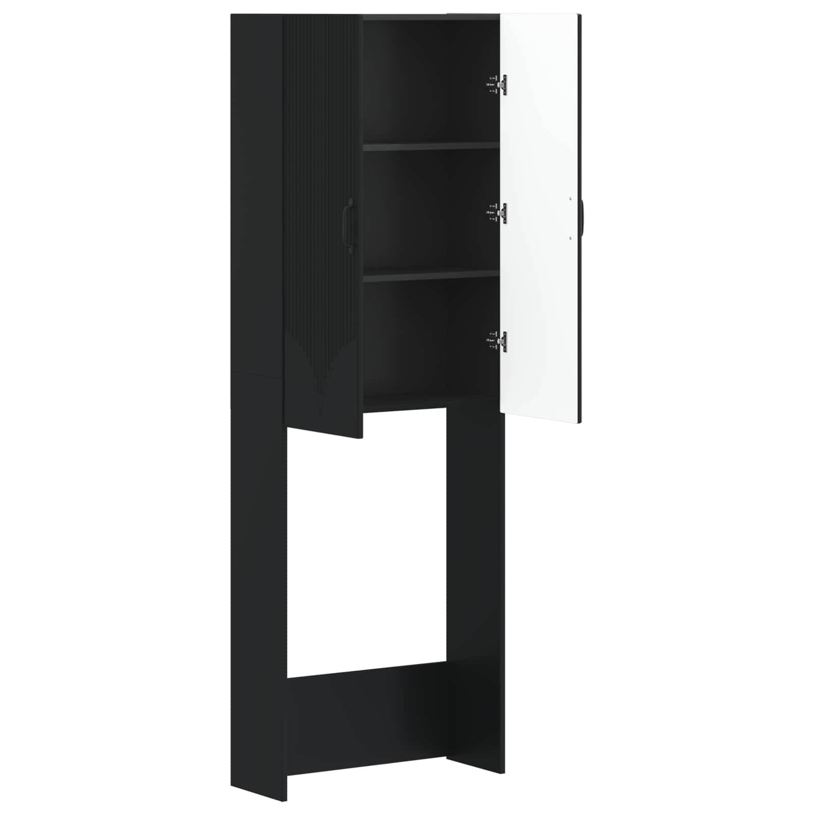 Toiletkast HOORN Zwart 66 x 25,5 x 190 cm Bewerkt hout