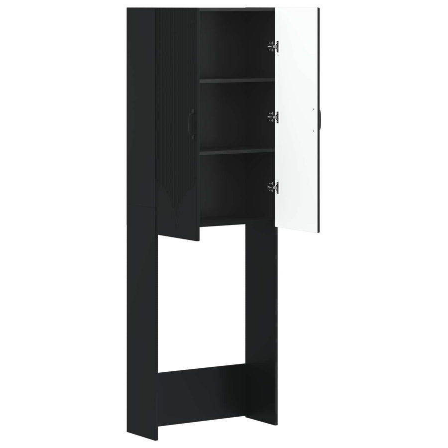 Toiletkast HOORN Zwart 66 x 25,5 x 190 cm Bewerkt hout